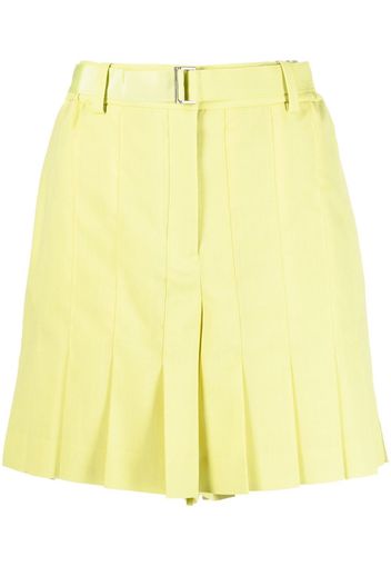 sacai pleated wide-leg tailored shorts - Gelb