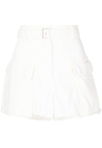 sacai cargo-pocket belted shorts - Weiß