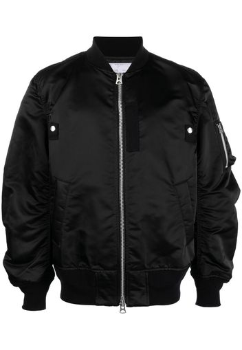 sacai zipped bomber jacket - Schwarz