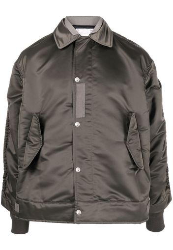 sacai glossy-finish bomber jacket - Grün