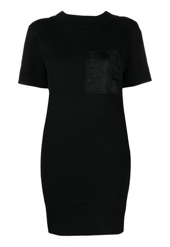 sacai short-sleeve cotton dress - Schwarz