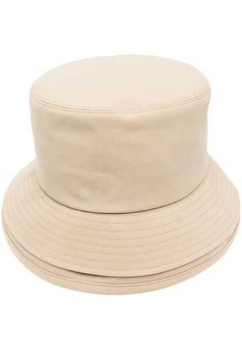 sacai layered-brim wool bucket hat - Nude