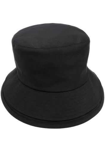 sacai layered-brim wool bucket hat - Schwarz