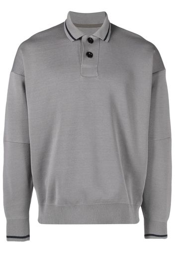 sacai long-sleeve polo shirt - Grau