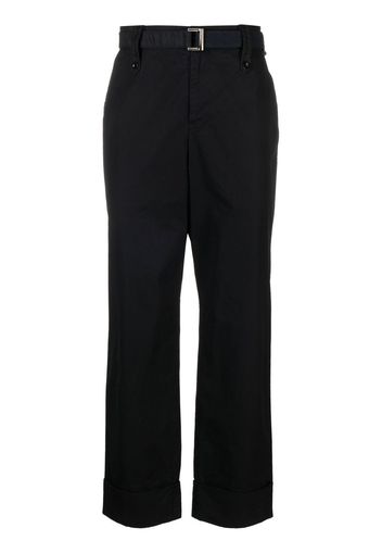 sacai belted wide-leg trousers - Schwarz