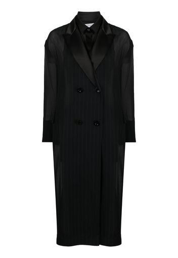 sacai layered chiffon-effect trench coat - Schwarz