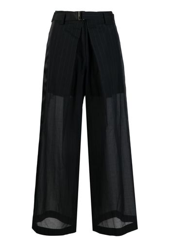 sacai transparent wide-leg trousers - Blau