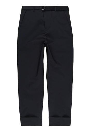 sacai cropped belted turn-up trousers - Schwarz