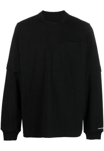 sacai Pullover im Layering-Look - Schwarz