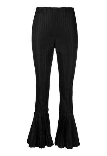 sacai pleated flared trousers - Schwarz