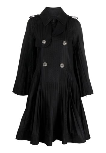 sacai double-breasted peplum coat - Schwarz