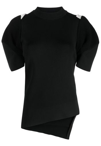 sacai asymmetric-hem knit top - Schwarz