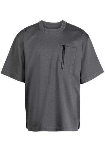 sacai multi-pocket cotton T-shirt - Grau