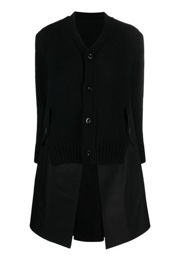 sacai layered knitted cardigan - Schwarz