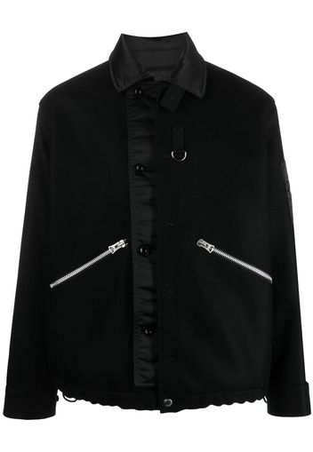 sacai wool Melton blouson jacket - Schwarz