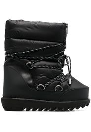 sacai quilted lace-up ankle boots - Schwarz