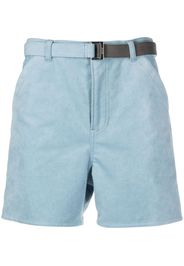 sacai belted faux suede shorts - Blau