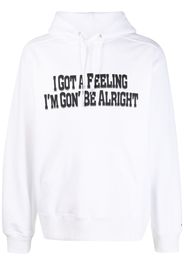 sacai slogan-print cotton hoodie - Weiß