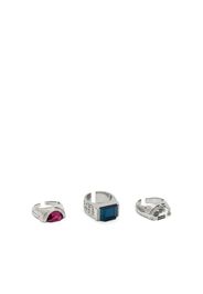 sacai logo-debossed rings (set of three) - Silber