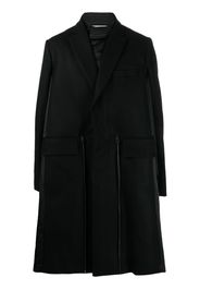 sacai drawstring-waist wool coat - Schwarz