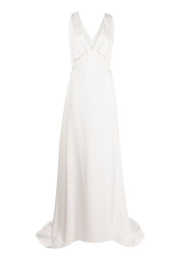 Sachin & Babi Astor pearl-embellished gown - Weiß