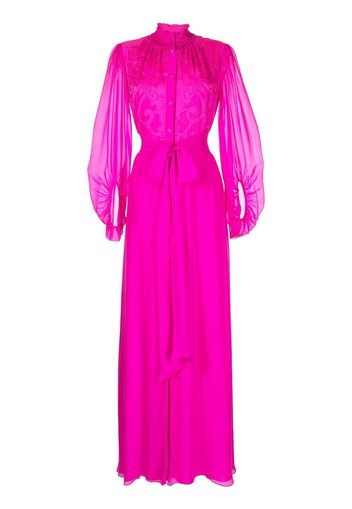 Sachin & Babi embroidered long-sleeve gown - Rosa