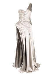 Saiid Kobeisy Bestickte One-Shoulder-Robe - Weiß