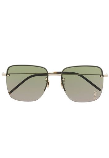 Saint Laurent Eyewear Sonnenbrille mit eckigem Gestell - Gold