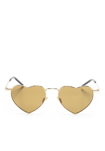 Saint Laurent Eyewear Loulou heart-frame sunglasses - Gold