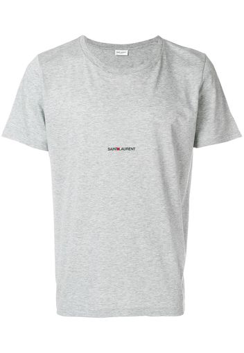 Saint Laurent T-Shirt mit Logo-Print - Grau