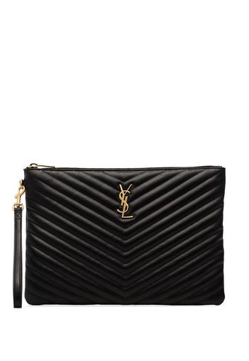 Saint Laurent Gesteppte Clutch - Schwarz