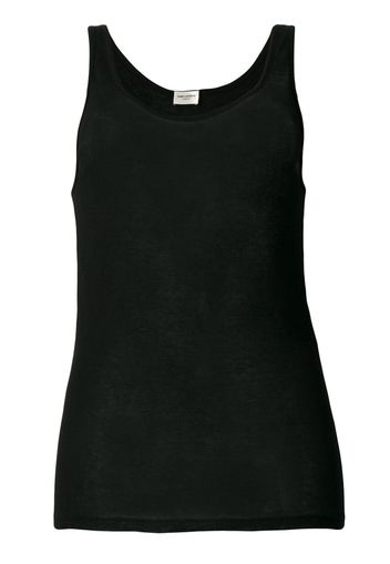 Saint Laurent Geripptes Tanktop - Schwarz