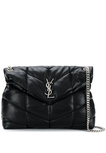 Saint Laurent Mittelgroße 'Loulou' Schultertasche - Schwarz