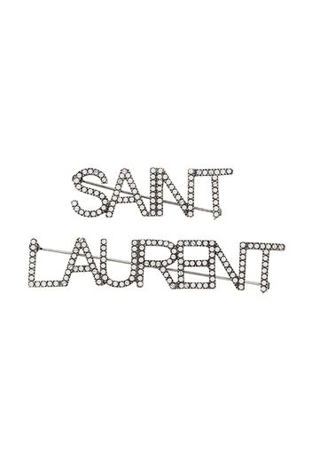 Saint Laurent Brosche mit Logo - Silber