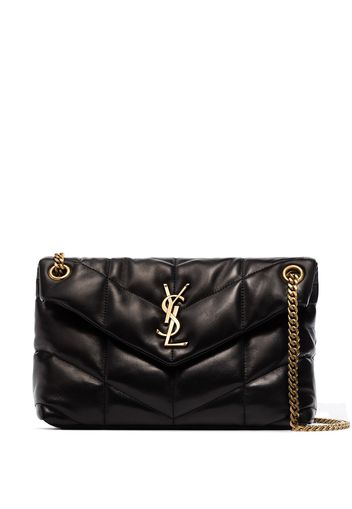 Saint Laurent Kleine 'Loulou Puffer' Schultertasche - Schwarz