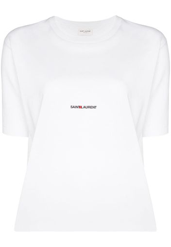 Saint Laurent T-Shirt mit Logo-Print - Weiß