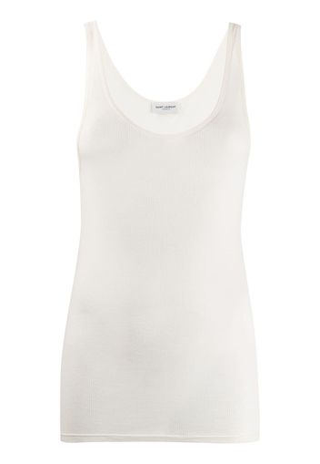 Saint Laurent Tanktop mit Sheer-Effekt - Weiß