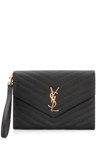 Saint Laurent 'YSL New Pouch Monogram' Clutch - Schwarz