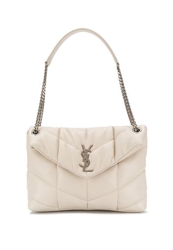 Saint Laurent Mittelgroße 'Loulou' Schultertasche - Nude