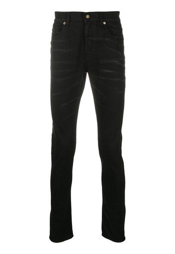 Saint Laurent Schmale Jeans im Five-Pocket-Design - Schwarz