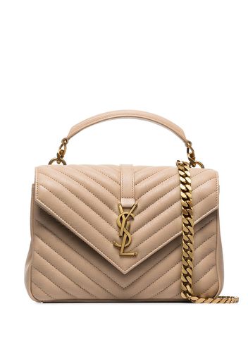 Saint Laurent Mittelgroße 'College' Schultertasche - Nude