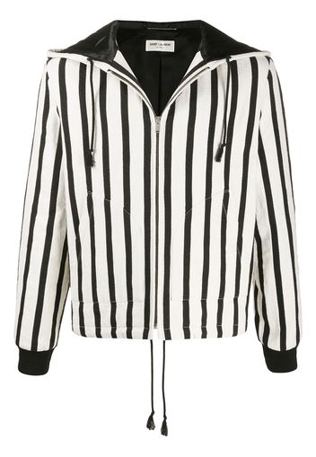 Saint Laurent Gestreifter Kapuzenpullover - Weiß