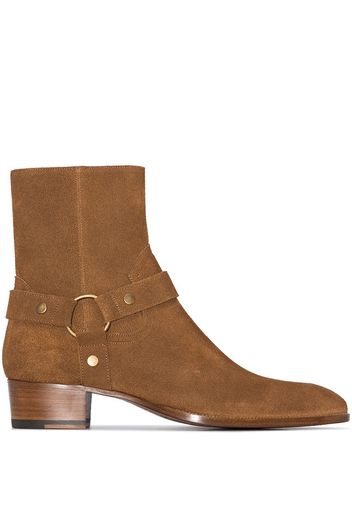 Saint Laurent 'Wyatt' Wildlederstiefel - Braun