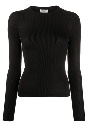 Saint Laurent Pullover mit rundem Ausschnitt - Schwarz