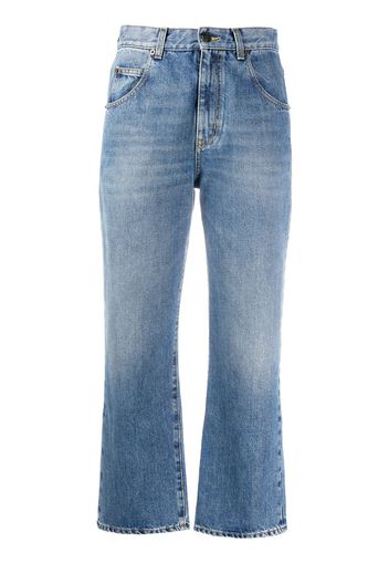 Saint Laurent Halbhohe Cropped-Jeans - Blau