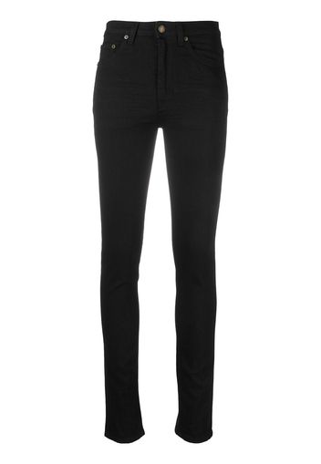 Saint Laurent Skinny-Jeans mit hohem Bund - Schwarz