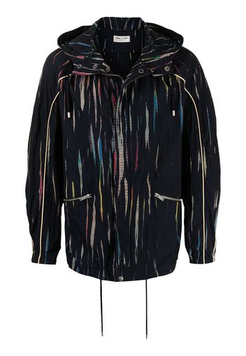 Saint Laurent Windbreaker mit Batikmuster - Schwarz