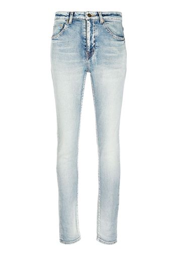 Saint Laurent Tief sitzende Skinny-Jeans - Blau