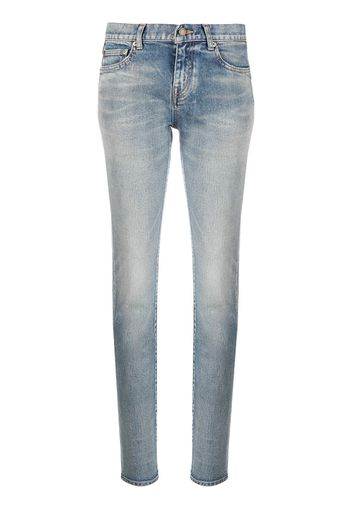 Saint Laurent Tief sitzende Skinny-Jeans - Blau