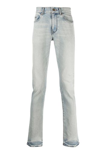 Saint Laurent Ausgeblichene Straight-Leg-Jeans - Blau